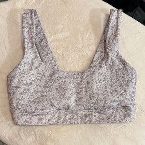 Vuori Pink and Gray Patterned Sports Bra